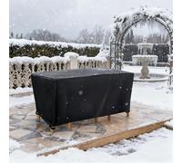 XIANGPEIFBH Housse Table de Jardin Exterieur Imperméable Protection 350x120x85/LxWxH Bâche Salon de Jardin Carré, Tissu Oxford 420D avec Coupe-Vent Boucles et Cordon de Serrage pour Balcon, Terrasse