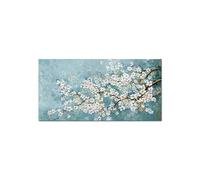 XIANGPEIFBH Impression giclée sur toile représentant une grande fleur blanche, décoration murale (75x150cm, cadre intérieur)