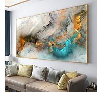XIANGPEIFBH Impression sur toile encadrée - Nuages de nébuleuse colorés imprimés sur toile Peinture d'art abstrait Tableau mural de grande taille Affiche moderne 60x120cm(24x47inch) avec-cadre-noir
