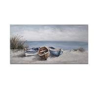 XIANGPEIFBH Impression sur toile représentant 3 bateaux, affiche nordique abstraite, bord de mer, plage, bateau, décoration murale pour salon, maison (40x80cm, cadre intérieur)