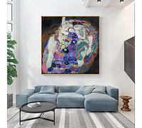 XIANGPEIFBH Les peintures d'art célèbres de la Vierge par Gustav Klimt Art mural classique Impressions sur toile Reproductions pour décoration murale de salon 80x80cm (31x31in) Sans cadre
