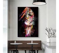 XIANGPEIFBH Moderne Abstrait Femme Visage Portrait Toile Peinture Affiches et Impressions Mur Art Décoratif Photos pour Chambre Décor À La Maison 60x95cm(24x37in) Cadre Intérieur