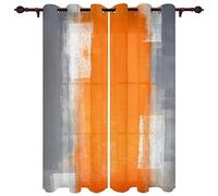 XIANGPEIFBH Orange Gris Abstrait Texture Rideaux pour Chambre Enfants Chambre Salon fenêtre Rideau pour Rideaux Cuisine décor Rideaux 70(W) x(H) 160cmx2pcs
