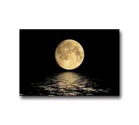 XIANGPEIFBH Paysage abstrait noir et blanc avec lune, art mural moderne, affiche imprimée sur toile HD, décoration pour la maison, le salon, le porche ou la chambre 70x100cm(28x40inch) Cadre interne