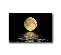 XIANGPEIFBH Paysage abstrait noir et blanc avec lune, art mural moderne, affiche imprimée sur toile HD, décoration pour la maison, le salon, le porche ou la chambre 70x120cm(28x48inch) Cadre interne