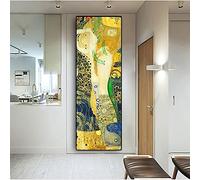 XIANGPEIFBH Peinture célèbre Serpents d'eau I par Gustav Klimt Peinture sur toile Affiches et impressions Photo d'art mural pour la décoration de la maison 40x120cm (16x47in) Cadre intérieur