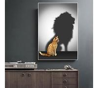 XIANGPEIFBH Peinture sur Toile Chat Lion Affiches Faibles et Fortes Photos d'art Mural pour Salon décor à la Maison intérieur Impressions d'animaux 20x30 cm sans Cadre