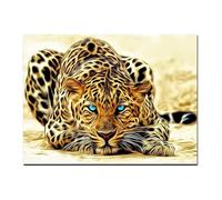 XIANGPEIFBH Peinture sur toile représentant un léopard guettant sa proie, affiche, impression, décoration murale pour salon, maison, 30x40cm, cadre intérieur