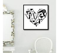 XIANGPEIFBH Salon de Coiffure Art Mural Toile Peinture Coiffeur Cadeaux Outils de Coiffeur Noir et Blanc Affiche Photo Salon de Coiffure décor 30x30 cm sans Cadre