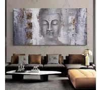 XIANGPEIFBH Tableau abstrait de Bouddha sur toile, grand format, style moderne, pour salon, affiche 60x130cm(24x52inch) Cadre interne