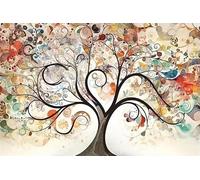 XIANGPEIFBH Tableau abstrait et coloré « L'arbre de l'amour fantastique » sur toile, affiche et impression, décoration murale pour salon et chambre 30x60cm/12x24in Sans cadre