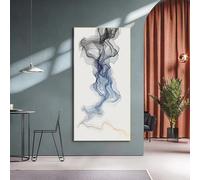 XIANGPEIFBH Tableau abstrait sur toile bleue et noire pour décoration murale moderne, idéal pour le salon ou la décoration intérieure Cadre interne 55x110cm(22x43inch)