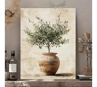 XIANGPEIFBH Tableau élégant avec un olivier en vase, imprimé sur toile imperméable, décoration murale idéale pour le salon, la chambre ou le bureau. 50x75cm(20x30inch) Cadre interne