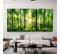 XIANGPEIFBH Tableau sur toile, art abstrait classique, idéal pour la décoration intérieure d'un salon, représentant un paysage vert 40x80cm Sans cadre