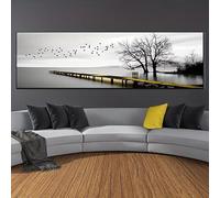 XIANGPEIFBH Tableau sur toile HD représentant un paysage de pont de style industriel, idéal pour la décoration de la maison et du bureau (60x180cm, sans cadre).