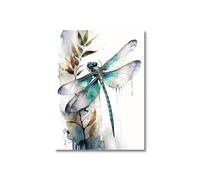 XIANGPEIFBH Tableau sur toile Libellule, dessin griffonné et coloré, affiche, impression, décoration murale, tableau pour salon, décoration intérieure 60x90cm Sans cadre