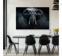 XIANGPEIFBH Tableau sur toile représentant un éléphant dans le brouillard - Décoration murale pour salon, chambre ou salle de bain - pour œuvres d'art sur toile 70x120cm/28x48inch