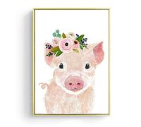 XIANGPEIFBH Toile Affiches Impression Peinture Murale Art Nordique Dessin Animé Cochon Animaux Et Bébé Décor Mur Art Image Décorative 30x40 cm / 11.8 "x 15.7" sans Cadre