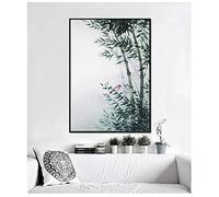 XIANGPEIFBH Toile Art Peinture Mur Photos pour Salon Affiches et Impression Toile Art Paysage Rétro Style Peinture Encre Bambou 60x80 cm / 23.6 "x 31.5" sans Cadre