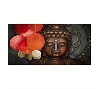 XIANGPEIFBH Toile imprimée représentant un Bouddha abstrait et vibrant - Décoration murale religieuse pour salon, chambre ou bureau 60x130cm(24x52inch) sans cadre
