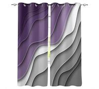XIANGPEIFBH Violet Gris dégradé Abstrait Moderne Salon Rideaux Cuisine décoratif fenêtre Rideaux Enfants Chambre Rideaux occultants 100(W) x(H) 245cmx2pcs