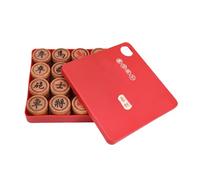 Xiangqi Chinois Traditionnel Portable - Jeu d'échecs de Voyage for 2 Joueurs avec pièces en wengé et Plateau en Cuir