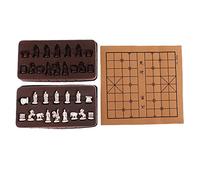Xiangqi Jeu d'échecs chinois stéréoscopique vintage avec planche pliante 32,59 x 27,9 cm Pièces en résine Jeu traditionnel à collectionner