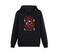 XIANGSHE Krisiun Black Force Domain Death Metal Band Music Logo Men Sweatshirts Graphic Mens Cotton Casual Black Hoodies S