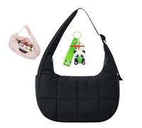 XIANGSHI Bloomr Bag, Small Puffer Crescent Shoulder Bag, Small Puffer Purses for Women, with Adjustable Shoulder Strap (Black)
