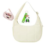 XIANGSHI Bloomr Bag, Small Puffer Crescent Shoulder Bag, Small Puffer Purses for Women, with Adjustable Shoulder Strap (Beige)