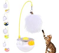 XIANGSHI Celery Pets Wobble Pet Toy with Feather & Catnip, 2025 New Tumbler Interactive Cat Toy with Bells, Safe Durable Dual Rolling Balls Rotate 360° for All Breeds of Cats (White,1*Pcs)