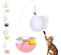 XIANGSHI Celery Pets Wobble Pet Toy with Feather & Catnip, 2025 New Tumbler Interactive Cat Toy with Bells, Safe Durable Dual Rolling Balls Rotate 360° for All Breeds of Cats (Pink,1*Pcs)