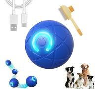XIANGSHI Duraspin Dog Ball, 2025 New Dura Spin Ball for Large Dogs, Dura Spin Smart Dog Balls, Interactive Automatic Rolling with Lights, USB Rechargeable That Moves on Its Own (Blue-B)