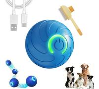 XIANGSHI Duraspin Dog Ball, 2025 New Dura Spin Ball for Large Dogs, Dura Spin Smart Dog Balls, Interactive Automatic Rolling with Lights, USB Rechargeable That Moves on Its Own (Blue-A)