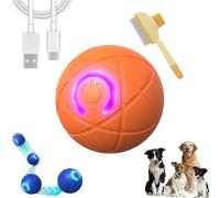XIANGSHI Duraspin Dog Ball, 2025 New Dura Spin Ball for Large Dogs, Dura Spin Smart Dog Balls, Interactive Automatic Rolling with Lights, USB Rechargeable That Moves on Its Own (Orange-B)