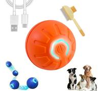 XIANGSHI Duraspin Dog Ball, 2025 New Dura Spin Ball for Large Dogs, Dura Spin Smart Dog Balls, Interactive Automatic Rolling with Lights, USB Rechargeable That Moves on Its Own (Orange-C)