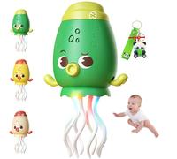 XIANGSHI Magic Electric Dancing Octopus Toy, Dancing Squid Toy, Electric Crawling Octopus Toys with LED Lighting & Music, Rechargeable Automatic Evasion for Indoor Cat Dog Or Birthday Gifts (Green)