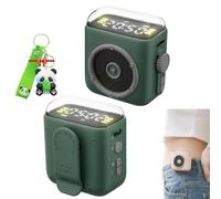 XIANGSHI Portable Clip on Wearable Bluetooth Speaker, Mini Bluetooth Speakers Wireless, Magnetic Waterproof Speaker with Clock Night Light, for Outdoor, Camping, Office, Home (Green)