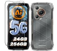 Xiangyun Coque pour Blackview BL7000 Etui avec Film de Verre Trempé Protection écran, Transparent Anti-Vibration et Glisse Silicone Bumper TPU Souple Cover Housse Clear Case (6.78")