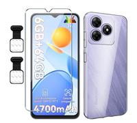 Xiangyun Coque pour Blackview Wave 8/Wave 8C/Oscal Flat 2/Oscal Flat 2C Etui avec Film de Verre Trempé et 2 Bouchons Anti - poussière, Transparent Silicone TPU Souple Housse Clear Case