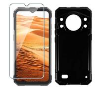 Xiangyun Coque pour Cubot Kingkong AX Cover + Film de Verre Trempé - Silicone Bumper Noir Gel TPU Souple Housse Etui Protection Case (6.58")