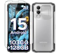 Xiangyun Coque pour Doogee Blade 20/Blade 20 Turbo/Blade 20 Ultra Etui avec Film de Verre Trempé Protection écran, Transparent Anti-Vibration et Glisse Silicone Bumper TPU Souple Housse Clear Case
