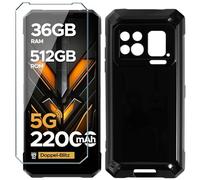 Xiangyun Coque pour Doogee S200 Max Cover avec 1 pièce Protection écran Verre Trempé - Silicone Bumper Noir Gel TPU Souple Housse Etui Protection Case (6.72")