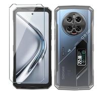 Xiangyun Coque pour Doogee V40 Pro Etui avec Film de Verre Trempé Protection écran, Transparent Anti-Vibration et Glisse Silicone Bumper TPU Souple Cover Housse Clear Case (6.78")