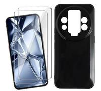 Xiangyun Coque pour Oukitel WP200 Pro Cover avec 1 pièce Protection écran Verre Trempé - Silicone Bumper Noir Gel TPU Souple Housse Etui Protection Case (6.7")