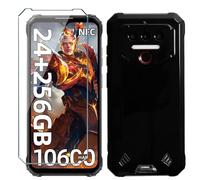 Xiangyun Coque pour Oukitel WP23/Oukitel WP23 Pro/Oukitel WP23 Plus Cover avec 1 pièce Protection écran Verre Trempé - Silicone Bumper Noir Gel TPU Souple Housse Etui Protection Case (6.52")