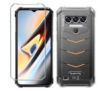 Xiangyun Coque pour Oukitel WP38 Cover + Film de Verre Trempé Protection écran, Transparent Anti-Vibration et Glisse Silicone Bumper TPU Souple Etui Housse Clear Case(6.52")