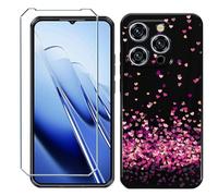 Xiangyun Coque pour Oukitel WP52 Cover + Film de Verre Trempé - Silicone Bumper Noir Gel TPU Souple Housse Etui Protection Case (6.6" WM85)