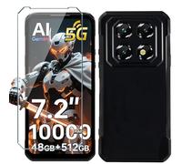 Xiangyun Coque pour Oukitel WP60 Cover avec 1 pièce Protection écran Verre Trempé - Silicone Bumper Noir Gel TPU Souple Housse Etui Protection Case (7.2")