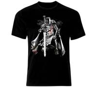 XiangZai Crusader Warrior Knights Templar Kreuzritter Krieger Tempelritter T-Shirt Funny Graphics Unisex Short Sleeve T-Shirt Black M